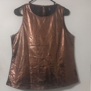 Allegra K Metallic Bronze Tank Top